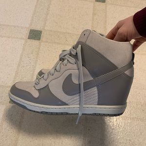 Nike sky high dunk with wedge size 8 gray